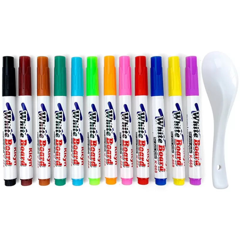 Outlet SOC Magical Water Painting Pen Water Floating Doodle Pens 4/8/12 Colors Kids Drawing Markers Early Education Magic Whiteboard Marker