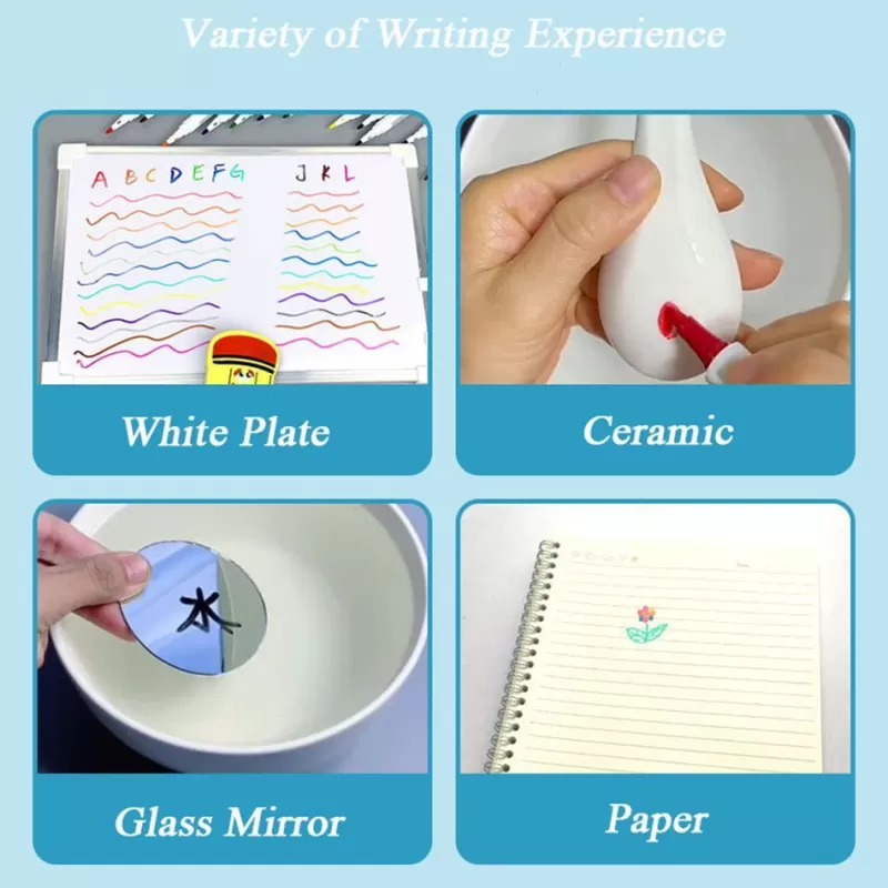 Outlet SOC Magical Water Painting Pen Water Floating Doodle Pens 4/8/12 Colors Kids Drawing Markers Early Education Magic Whiteboard Marker