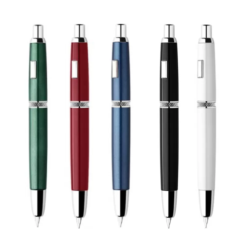 Best SOC MAJOHN A1 Press Fountain Pen Retractable Extra Fine Nib 0.4mm Metal Ink Pen With Converter For Writing New Color