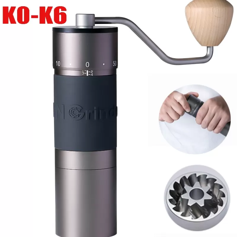Hot SOC Manual Coffee Grinder Adjustable Grind Setting Kingrinder K0-K6 Aluminum Coffee Bean Grinder Stainless Steel Conical Burr Mill