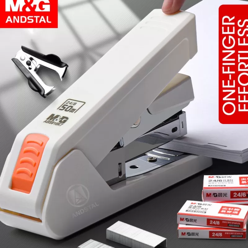Store SOC M&G 25/50/70 Sheets Effortless Stapler Paper Book Binding Stapling Machine School Office Supplies Stationery Accessories Staples