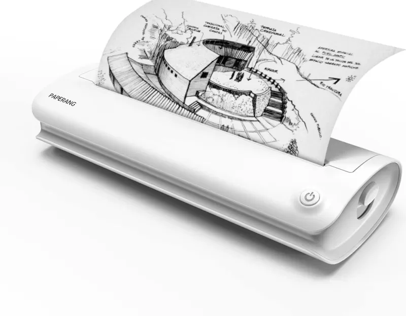 Outlet SOC Paperang F1S Wireless Bluetooth Portable Printer, 300dpi A4 Thermal Printer Travel Printer 4/8 Inch Inkless Printing white