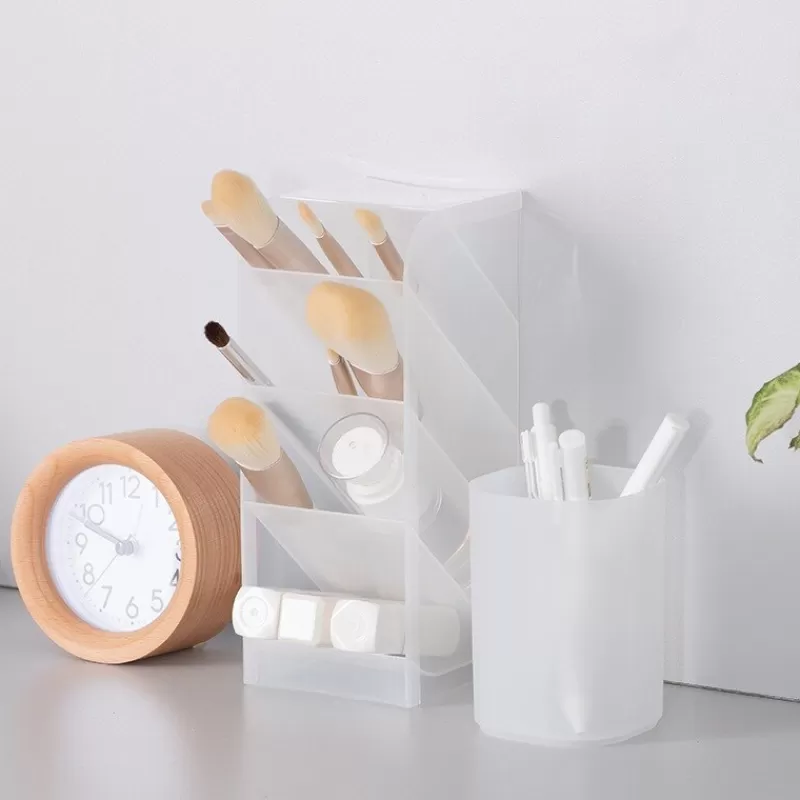 Cheap SOC Pen Holder Desk Organizer Cute Stationery 2021 For School Supplies Desktop Office Accessories Makeup Pencil Holder Brush Stand