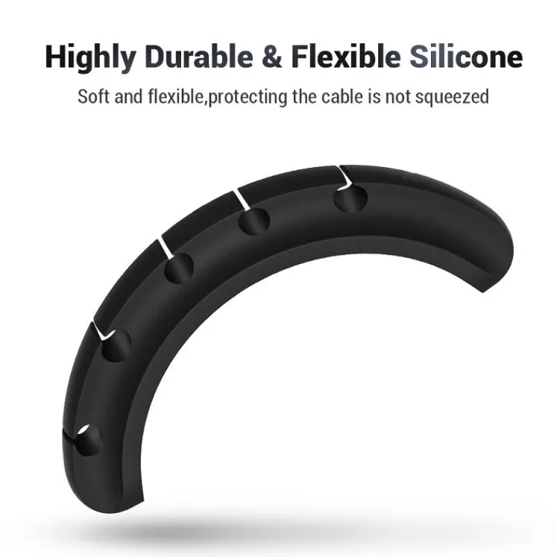Online SOC Self-Adhesive Silicone Desktop Cable Manager Car Data Cable Fixing Buckle Learning Office Storage Tool Accessories Organizer