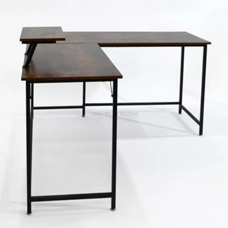 Sale SOC Simple And Modern Desktop Computer Desk With Monitor Stand L-shaped Writing Desk Home Office Furniture