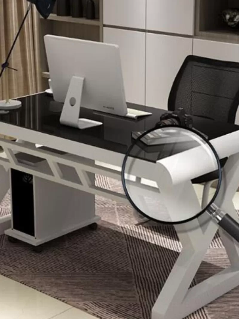 Outlet SOC Tempered Glass Computer Desk Home Office Simple Modern Desk Desktop Study Desk Office Desk Gaming Table