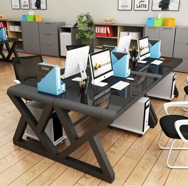 Outlet SOC Tempered Glass Computer Desk Home Office Simple Modern Desk Desktop Study Desk Office Desk Gaming Table