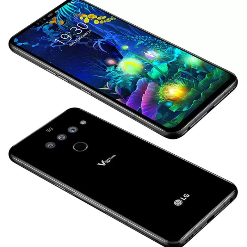Best Sale SOC Unlocked LG V50 ThinQ Korean V500N Mobile Phone Octa Core 6.4″ 6GB RAM 128GB ROM NFC 3 2Cameras 16MP 4G LTE Android Smartphone black
