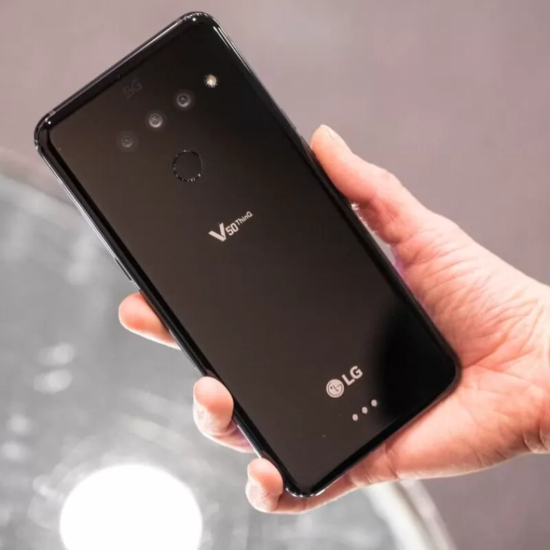 Best Sale SOC Unlocked LG V50 ThinQ Korean V500N Mobile Phone Octa Core 6.4″ 6GB RAM 128GB ROM NFC 3 2Cameras 16MP 4G LTE Android Smartphone black