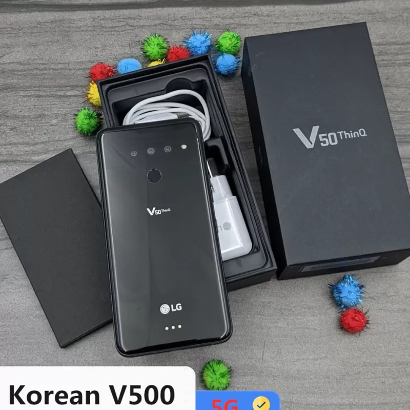 Best Sale SOC Unlocked LG V50 ThinQ Korean V500N Mobile Phone Octa Core 6.4″ 6GB RAM 128GB ROM NFC 3 2Cameras 16MP 4G LTE Android Smartphone black